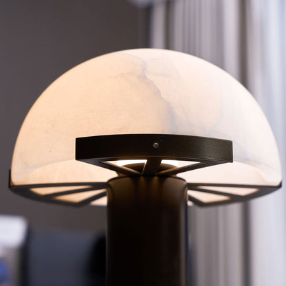 Luxury Alabaster Table Lamp – Natural Stone Lamp with Bronze Frame