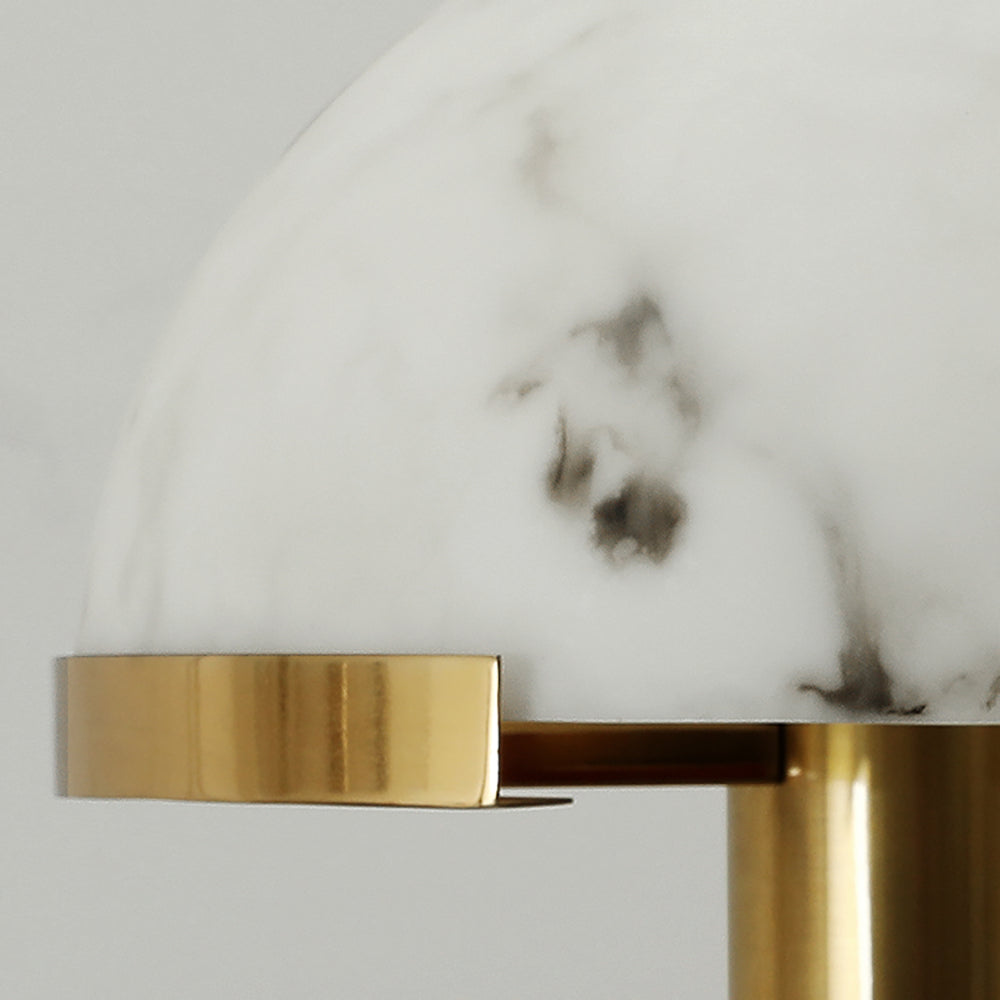 Luxury Alabaster Table Lamp – Natural Stone Lamp with Bronze Frame
