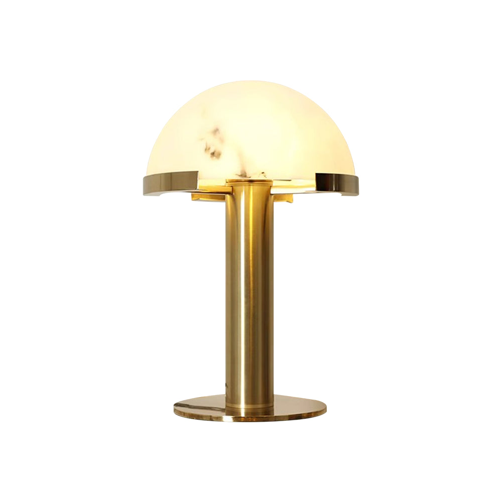 Luxury Alabaster Table Lamp – Natural Stone Lamp with Bronze Frame