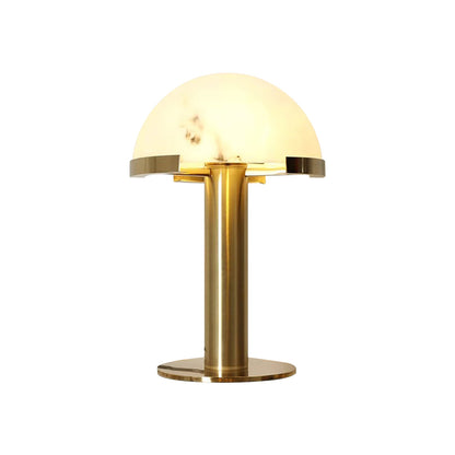 Luxury Alabaster Table Lamp – Natural Stone Lamp with Bronze Frame