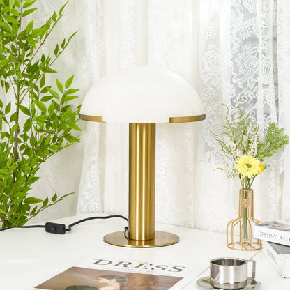 Luxury Alabaster Table Lamp – Natural Stone Lamp with Bronze Frame