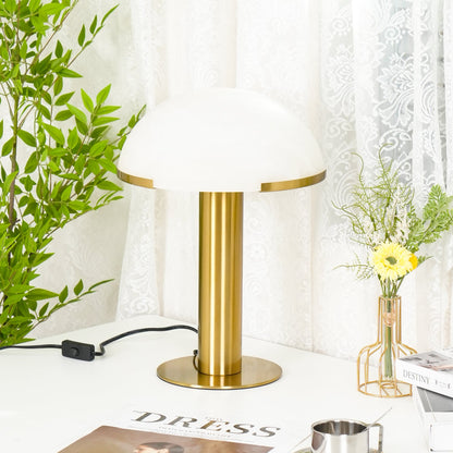 Luxury Alabaster Table Lamp – Natural Stone Lamp with Bronze Frame