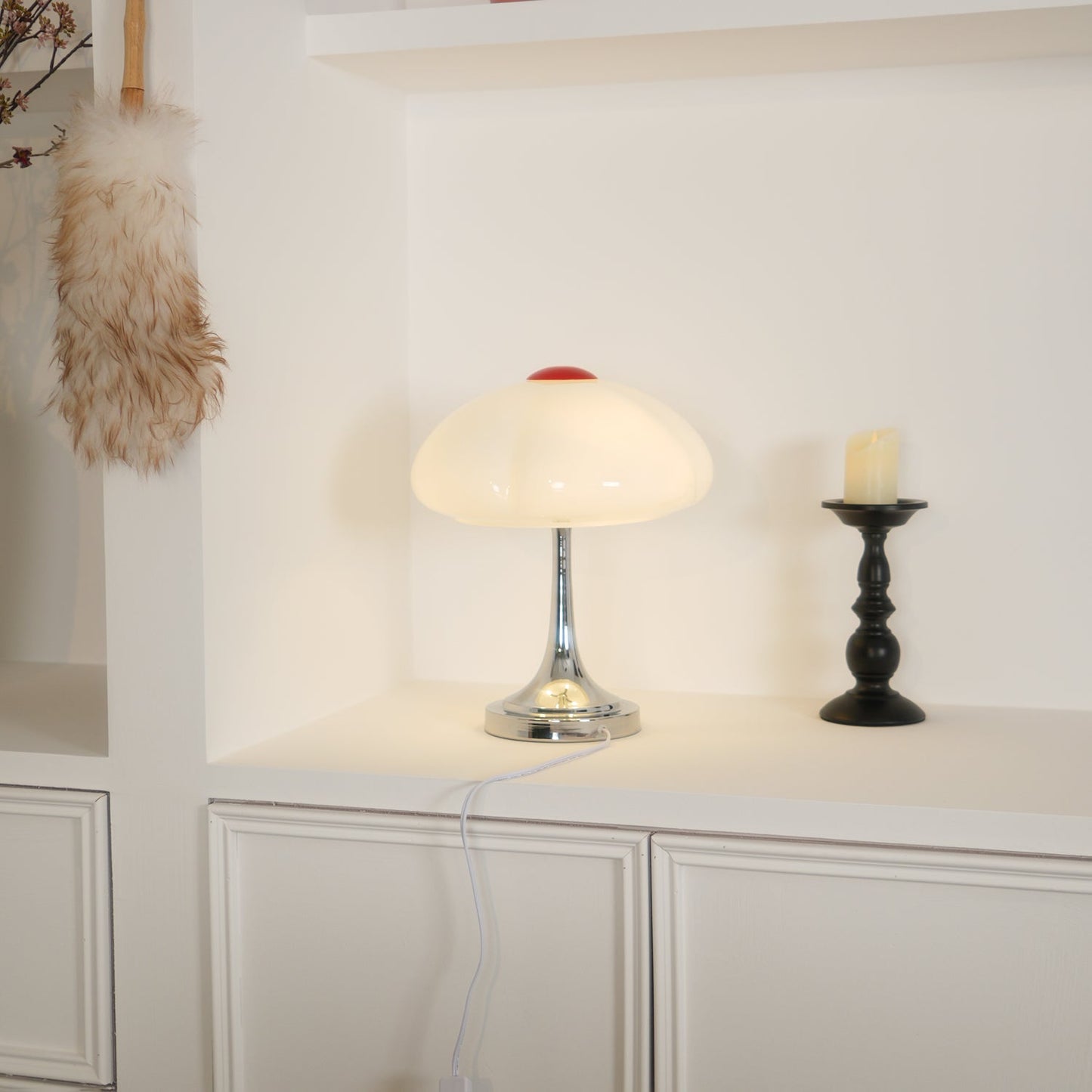 Flower Petal Lamp – Elegant Chrome & Glass Table Light