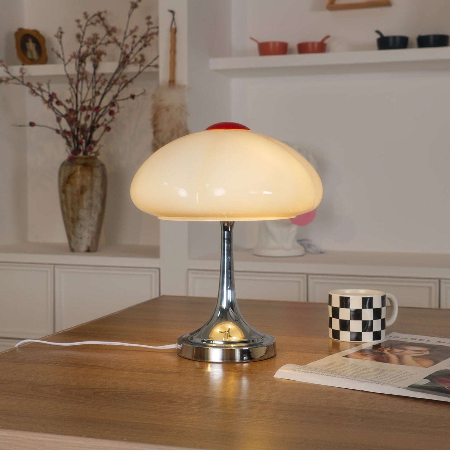 Flower Petal Lamp – Elegant Chrome & Glass Table Light