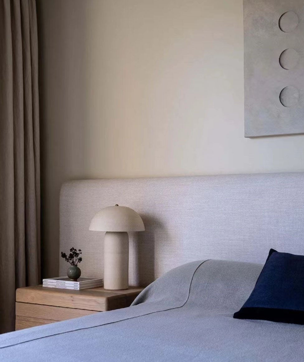 Fungi Glow Table Lamp Ceramic Metal Beige LED Indoor Lighting