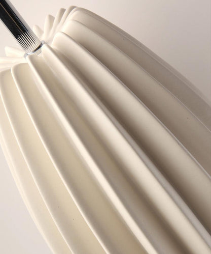 Luxury Ceramic Table Lamp – Galileo Fluted Lamp with Linen Shade & Brass Accents