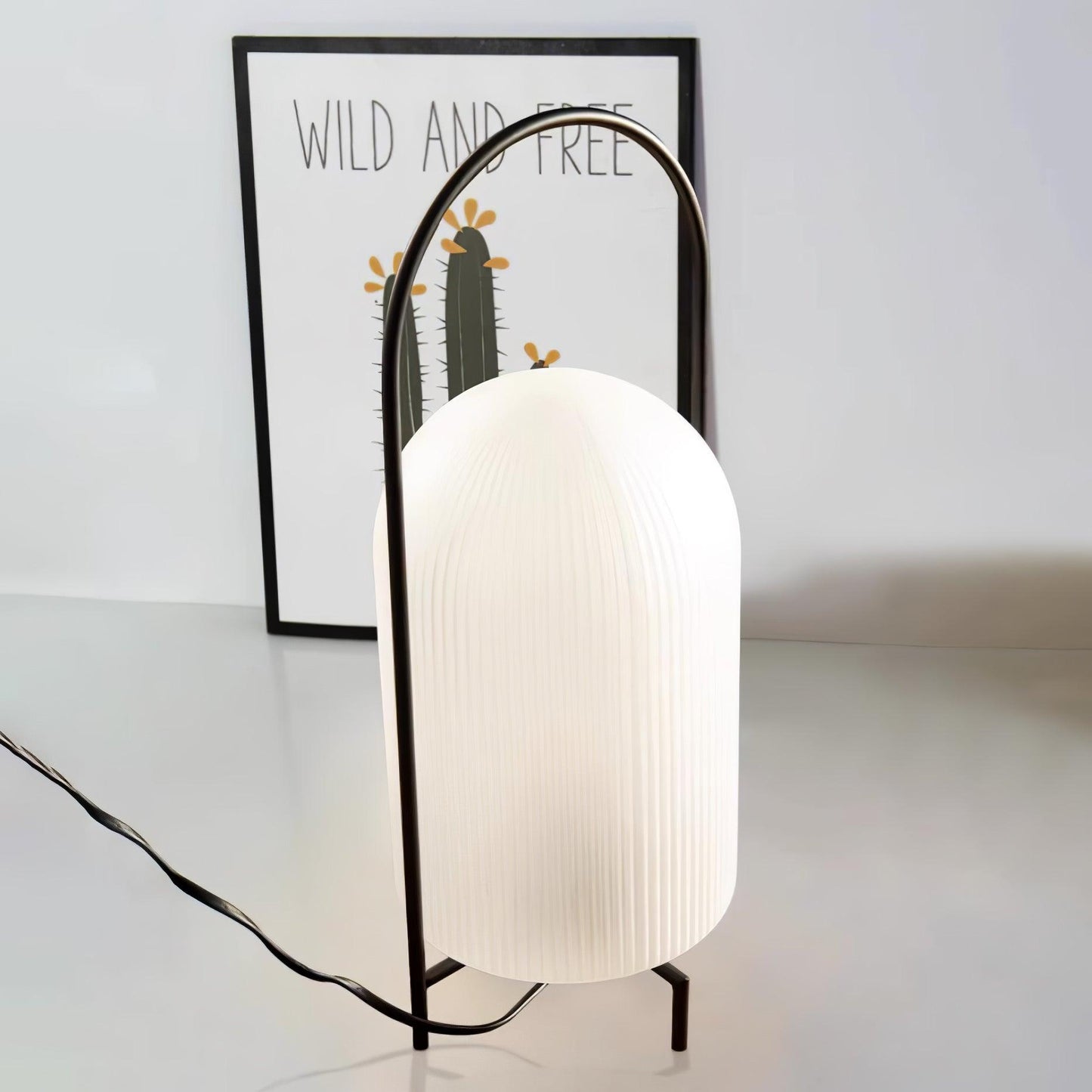 Ghost Minimalist LED Table Lamp Metal Desk Lamp White Shade Indoor