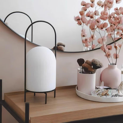 Ghost Minimalist LED Table Lamp Metal Desk Lamp White Shade Indoor