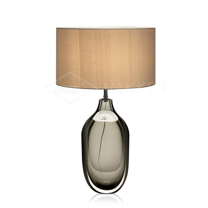 Smoky Glazed Crystal Table Lamp Metal Fabric LED Indoor Desk Lamp