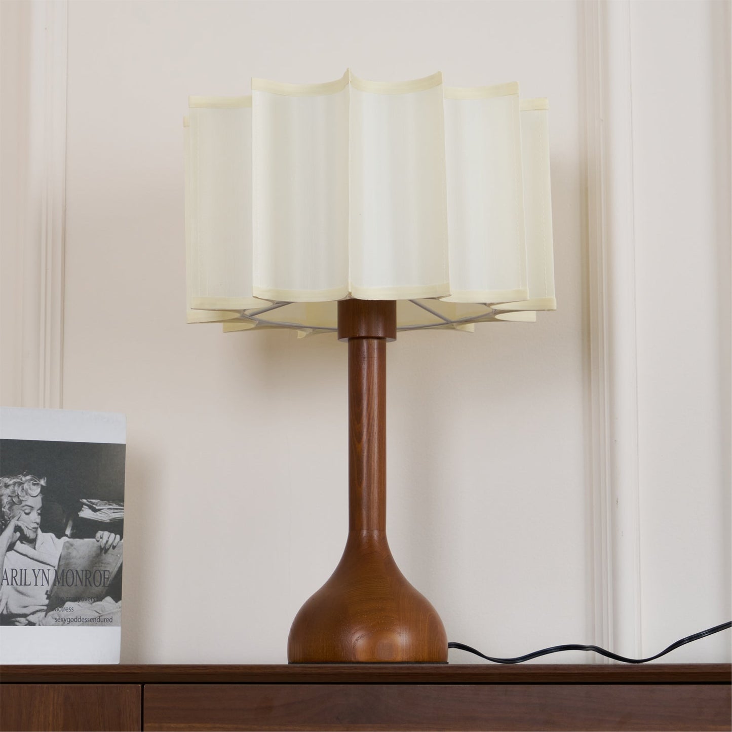 Hakka Table Lamp Oak Walnut Beige LED Indoor Lighting