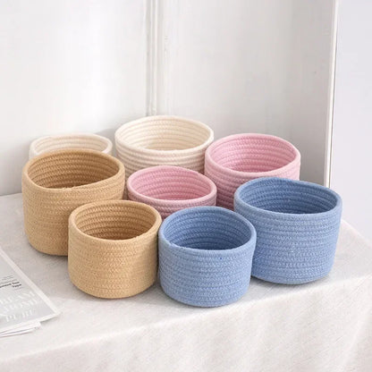 Handmade Cotton Rope Storage Basket - Stylish Organizer for Home & Office
