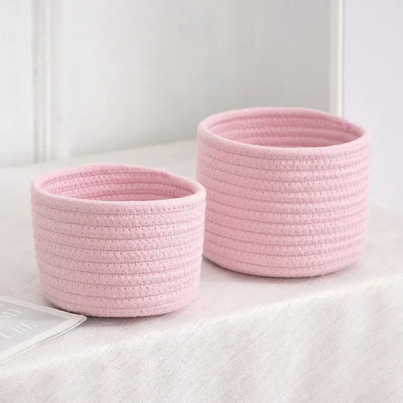 Handmade Cotton Rope Storage Basket - Stylish Organizer for Home & Office
