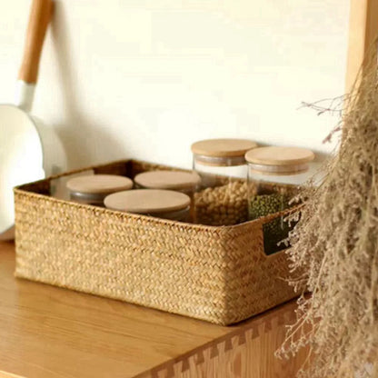 Natural Woven Seagrass Basket For Home Storage