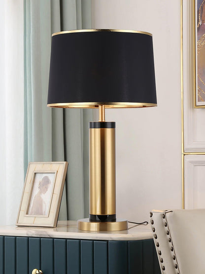 Jaspar Table Lamp – Modern Gold & Fabric Lighting Elegant Bedroom & Living Room Decor