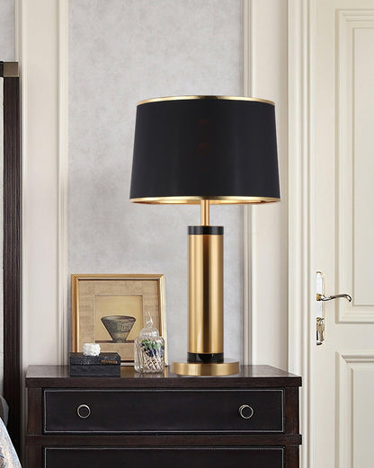 Jaspar Table Lamp – Modern Gold & Fabric Lighting Elegant Bedroom & Living Room Decor