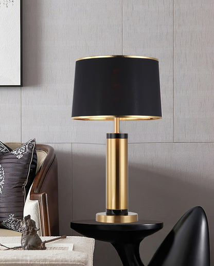 Jaspar Table Lamp – Modern Gold & Fabric Lighting Elegant Bedroom & Living Room Decor