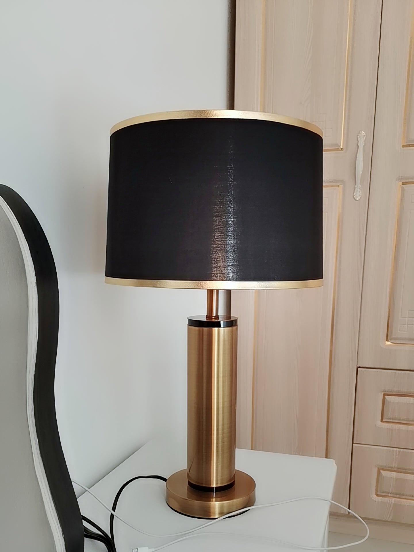 Jaspar Table Lamp – Modern Gold & Fabric Lighting Elegant Bedroom & Living Room Decor