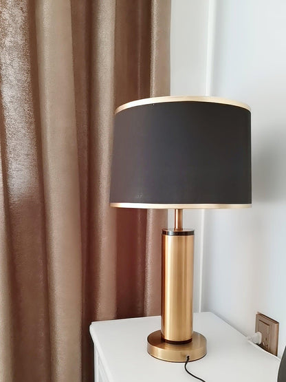 Jaspar Table Lamp – Modern Gold & Fabric Lighting Elegant Bedroom & Living Room Decor