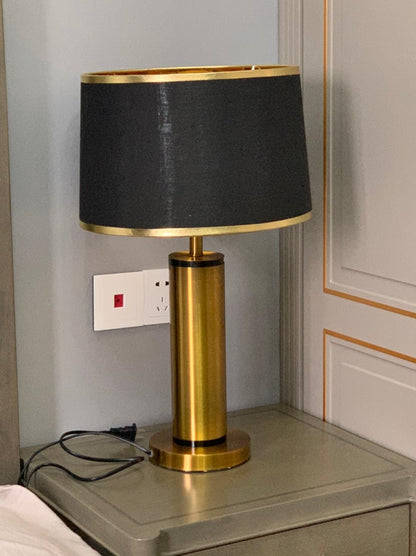 Jaspar Table Lamp – Modern Gold & Fabric Lighting Elegant Bedroom & Living Room Decor