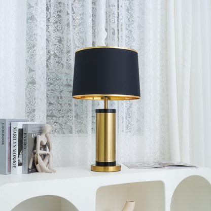 Jaspar Table Lamp – Modern Gold & Fabric Lighting Elegant Bedroom & Living Room Decor