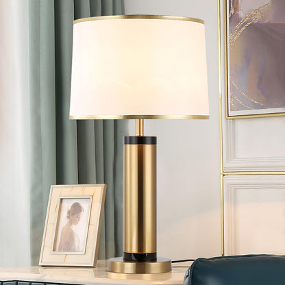 Jaspar Table Lamp – Modern Gold & Fabric Lighting Elegant Bedroom & Living Room Decor
