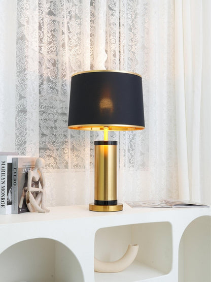 Jaspar Table Lamp – Modern Gold & Fabric Lighting Elegant Bedroom & Living Room Decor