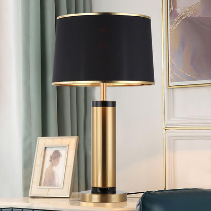 Jaspar Table Lamp – Modern Gold & Fabric Lighting Elegant Bedroom & Living Room Decor