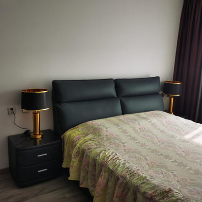 Jaspar Table Lamp – Modern Gold & Fabric Lighting Elegant Bedroom & Living Room Decor