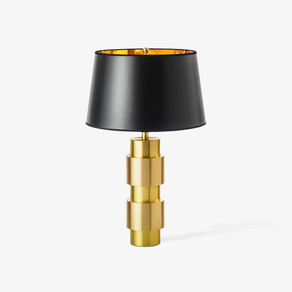 Jean Cylinder Table Lamp Gold Black Linen LED Desk Lighting
