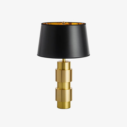 Jean Cylinder Table Lamp Gold Black Linen LED Desk Lighting