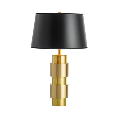 Jean Cylinder Table Lamp Gold Black Linen LED Desk Lighting