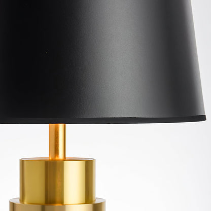 Jean Cylinder Table Lamp Gold Black Linen LED Desk Lighting