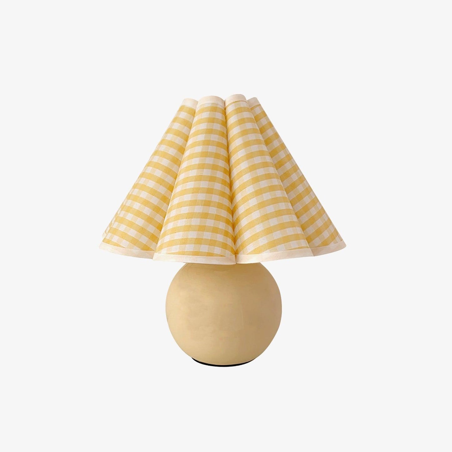 Kicsi Pleated Table Lamp – Ceramic Mushroom Lamp with Linen Shade for Bedroom, Living Room or Desk