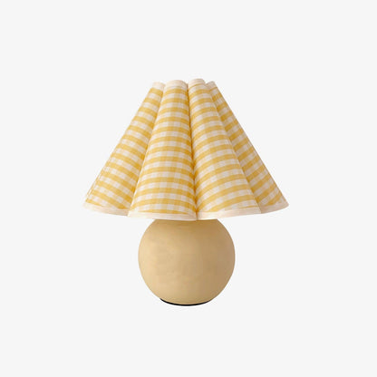 Kicsi Pleated Table Lamp – Ceramic Mushroom Lamp with Linen Shade for Bedroom, Living Room or Desk