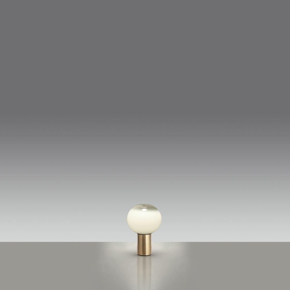 Gold Finish Hand-Blown Glass Sphere with Soft Warm Ambient Light Lamp