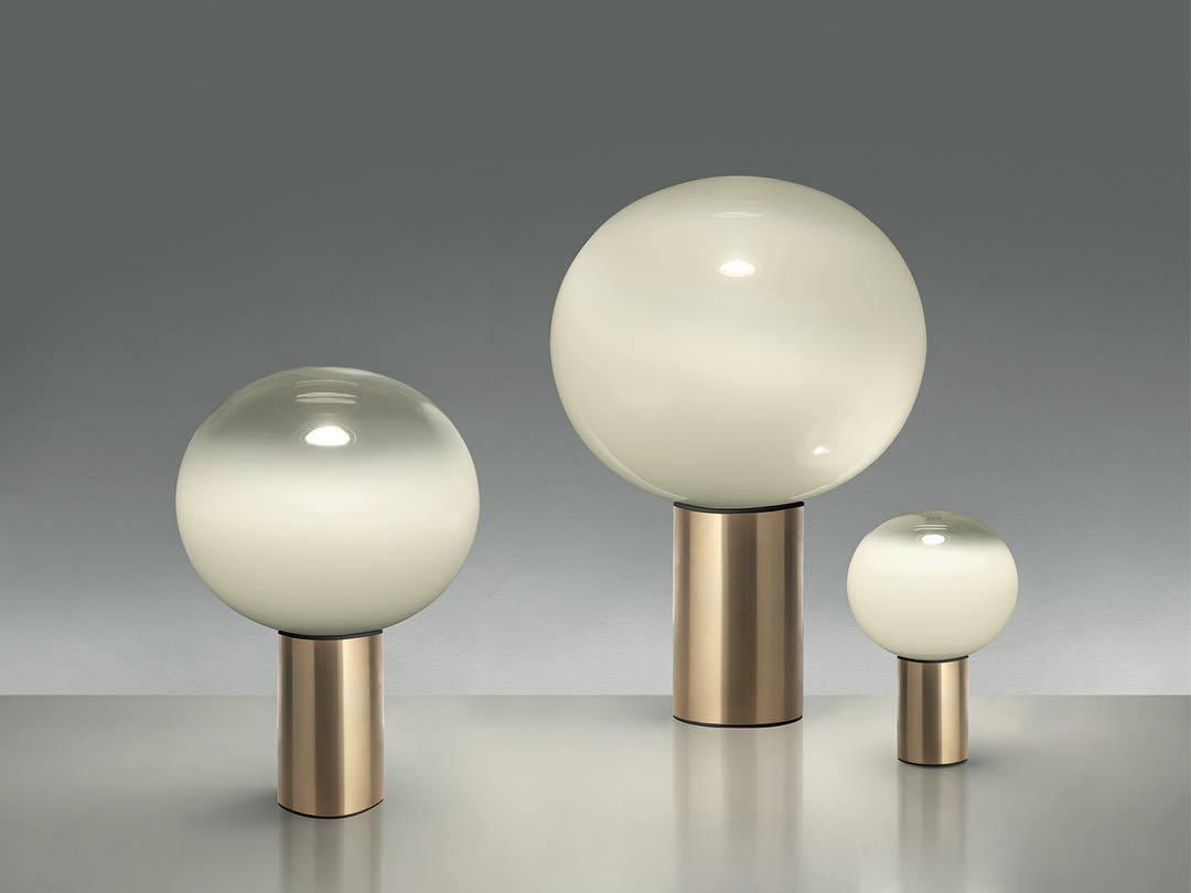 Gold Finish Hand-Blown Glass Sphere with Soft Warm Ambient Light Lamp