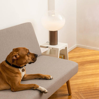 Gold Finish Hand-Blown Glass Sphere with Soft Warm Ambient Light Lamp