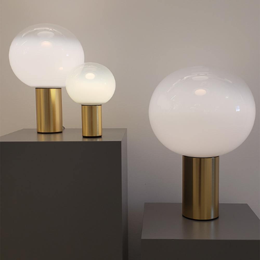 Gold Finish Hand-Blown Glass Sphere with Soft Warm Ambient Light Lamp