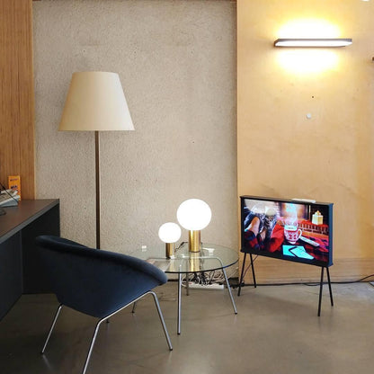 Gold Finish Hand-Blown Glass Sphere with Soft Warm Ambient Light Lamp