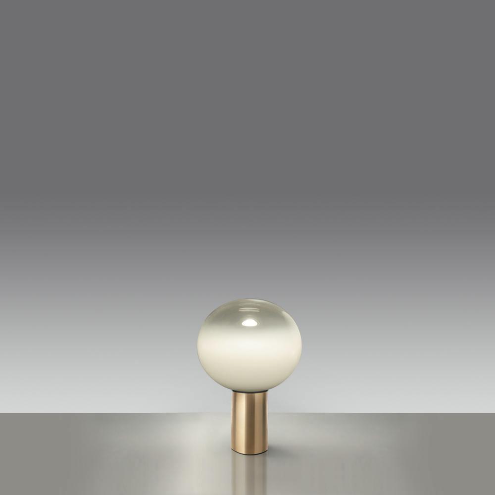 Gold Finish Hand-Blown Glass Sphere with Soft Warm Ambient Light Lamp