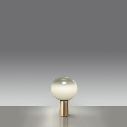 Gold Finish Hand-Blown Glass Sphere with Soft Warm Ambient Light Lamp