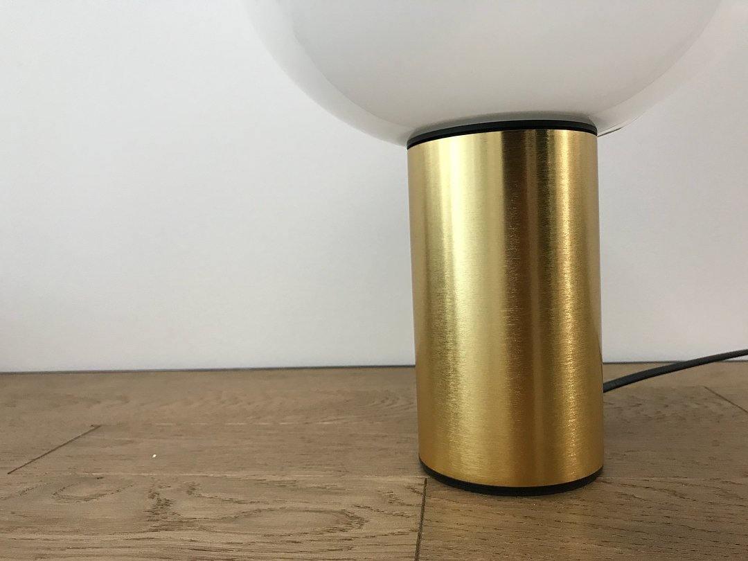 Gold Finish Hand-Blown Glass Sphere with Soft Warm Ambient Light Lamp