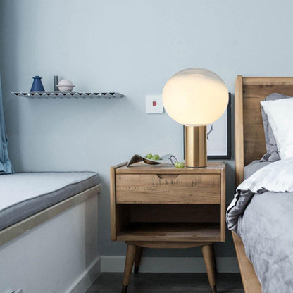 Gold Finish Hand-Blown Glass Sphere with Soft Warm Ambient Light Lamp