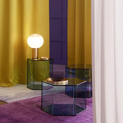 Gold Finish Hand-Blown Glass Sphere with Soft Warm Ambient Light Lamp