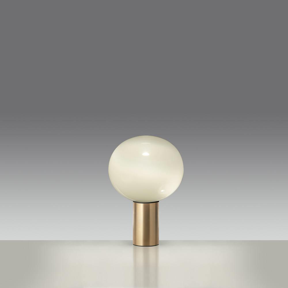 Gold Finish Hand-Blown Glass Sphere with Soft Warm Ambient Light Lamp