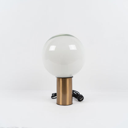 Gold Finish Hand-Blown Glass Sphere with Soft Warm Ambient Light Lamp