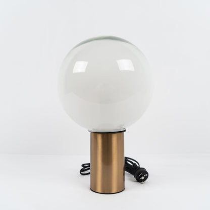 Gold Finish Hand-Blown Glass Sphere with Soft Warm Ambient Light Lamp