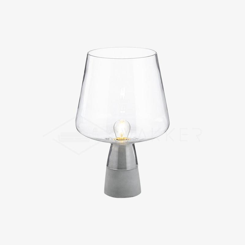 Modern Leimu Table Lamp LED Concrete Base Glass Shade Lighting