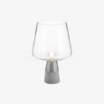 Modern Leimu Table Lamp LED Concrete Base Glass Shade Lighting