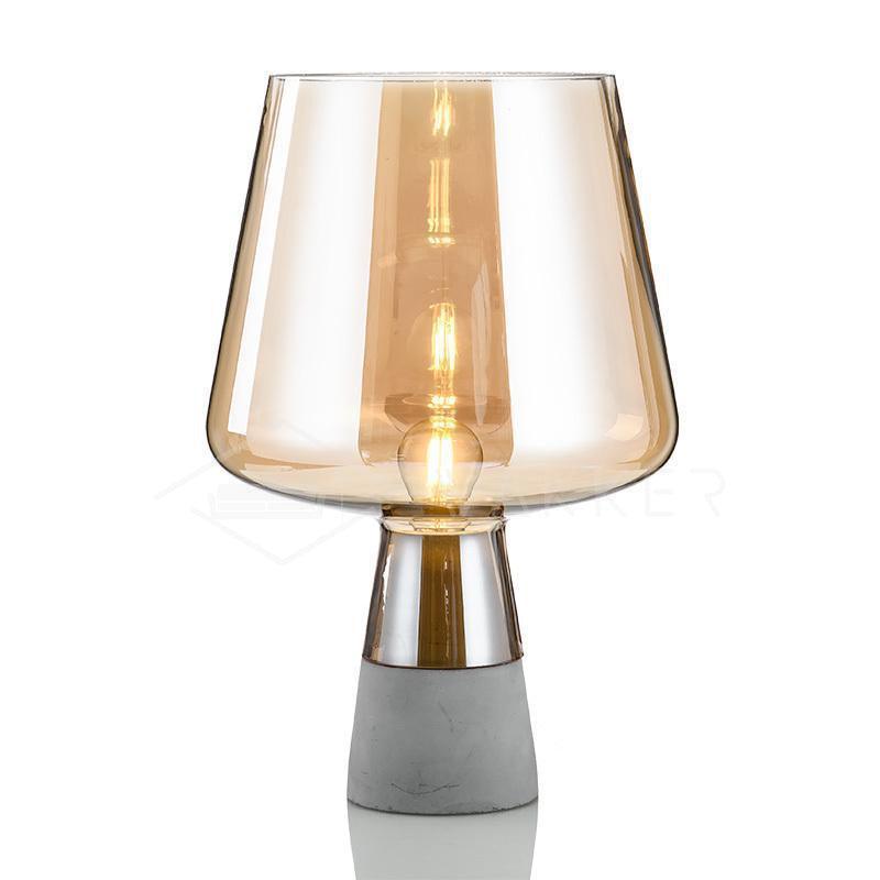 Modern Leimu Table Lamp LED Concrete Base Glass Shade Lighting